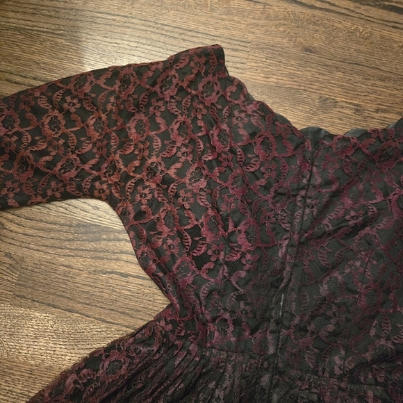 1950s Vintage Lace Party Prom Dress Holiday Christmas - Picture 5 of 8